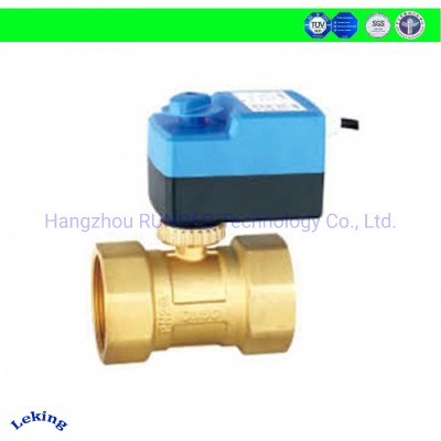 Electric Motor Operated Valve, Brass Threaded Ball Valve with Actuator Motor for Iot, HVAC/Ultrasonic Water Meter Pipe