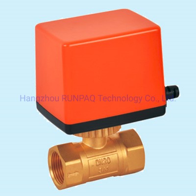 Brass Mini Electric Ball Valve for Shut off Residential Water Meter, DC5V Actuator for Iot/HVAC/Water Meter/Heat Meter DN15